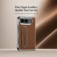 Étui de protection pour objectif C0522 en cuir végétalien avec support pliable pour iPhone Duo