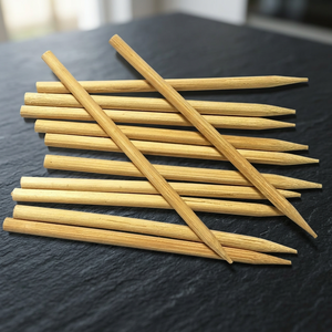 Brochetas Redondas de Bambú Vietnamitas con Punta Afilada, Antiadherentes, Resistentes al Calor, Fáciles de Limpiar, Herramienta Duradera para Asar, Kit de Barbacoa >12 - Product Image 3