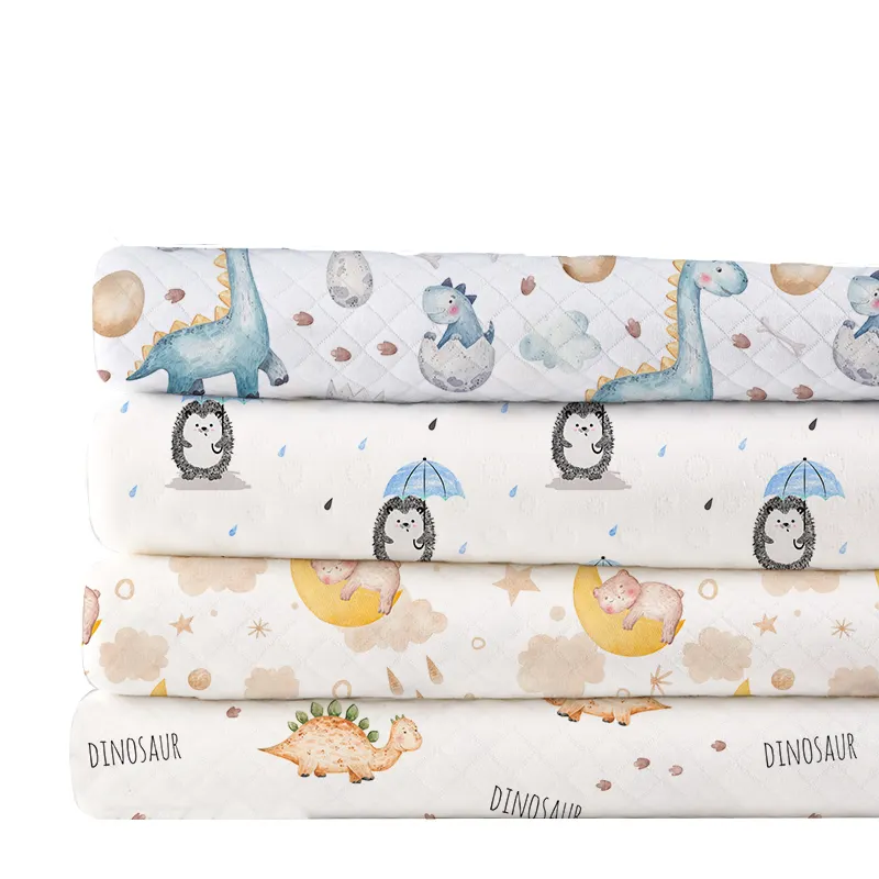 Nouvelle arrivée tricoté 100% coton couette coton imprimé couche d'air tissu pour enfants pyjamas vêtements