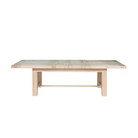 Table à manger en bois massif de chêne antique durable de haute qualité avec pieds en treillis, table de bureau