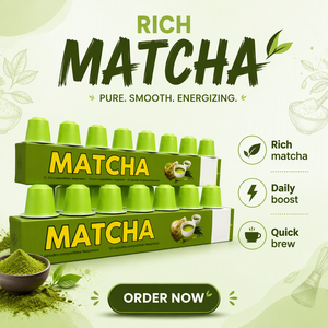 Capsule de Matcha de Qualité Cérémoniale pour Latte, Smoothie et Pâtisserie – Nouvelle Formule OEM Individuellement Scellée – Thé Santé - Product Image 5