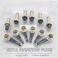 Conector de Aviación GX12 de Cobre de 6 Pines, Enchufe Hembra y Macho, Rosca M12 BNC, Impermeable IP68, 220V