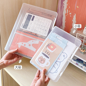 Transparent A4 Document <b>Storage</b> Box Plastic <b>File</b> Organizer Waterproof Dustproof For Certificates And Papers Rectangle White - Product Image 3