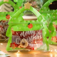Sac cadeau de Noël pour bonbons chocolat Cookie Nougat Biscuit emballage arbre cadeau Santa fermeture éclair sac d'emballage Transparent