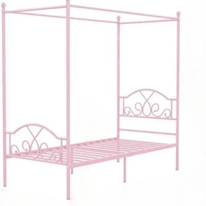<span class=keywords><strong>Lit</strong></span> en <span class=keywords><strong>fer</strong></span> forgé rose de style princesse nordique avec grand baldaquin, <span class=keywords><strong>lit</strong></span> à baldaquin multifonctionnel en métal pour filles, simple/double - Product Image 5