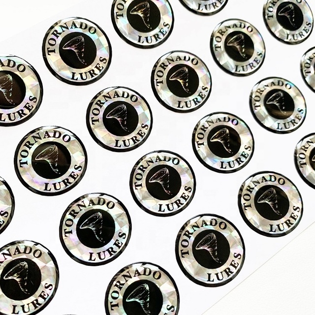 Custom 3d Label Printing Laser Holographic Epoxy Domed Resin Sticker for Phone