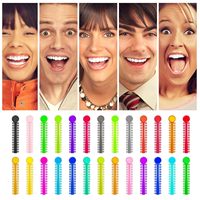 40 pièces/sac, anneaux élastiques orthodontiques multicolores, ligatures en forme de V, élastiques en caoutchouc, matériel dentaire
