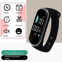Nouvelle montre électronique pour étudiants, couleur bonbon, LED, bracelet tactile, étanche, montre ovale personnalisée pour enfants