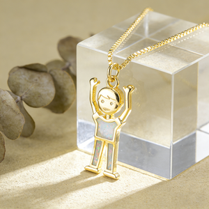 <span class=keywords><strong>Collana</strong></span> Luxury-lite - <span class=keywords><strong>Collana</strong></span> con ciondolo a forma di personaggio maschile - Elegante e semplice, catena girocollo versatile - Product Image 3