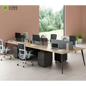 Büromöbel hersteller Melamine Staff Table Moderner Schreibtisch Büroarbeit platz 6 Personen