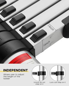 سلم ألومنيوم تلسكوبي 5 أمتار للاستخدام المنزلي أو المركبات الترفيهية، قابل للطي، سعة تحميل عالية، أداة عمل خارجية - Product Image 4