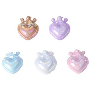 Solide coloré UV couronne amour trou droit perles acryliques en vrac pour bricolage téléphone chaîne collier accessoires - Product Image 5