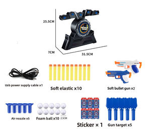 Mainan Tembak-tembakan Bola Terapung Listrik Kecepatan Tinggi 2-in-1 dengan Target Dart Peluru Lunak, Plastik ABS, untuk Anak-anak/Dewasa, Permainan Menembak yang Lincah - Product Image 2