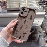 Coque de téléphone antichoc souple à motif sapin, élan et flocon de neige thème Noël pour iPhone 18 17 16 15 14 13 Pro Max – Vente en gros