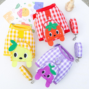Arnés de Poliéster de Alta Elasticidad C04 para Mascotas, Diseño a Cuadros, a Prueba de Escapes, Correas de Plástico, Bolsillo, Talla S, Conveniente - Product Image 2