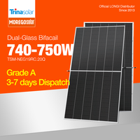 Panneaux solaires bifaciaux Trina Solar Vertex N Cell de marque chinoise Tier 1, 725W, 730W, 735W, 740W, double vitrage, modules photovoltaïques en stock