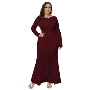 Robe de soirée européenne et américaine en dentelle ajourée pour femmes, nouvelle collection printemps XL-5XL - Product Image 4