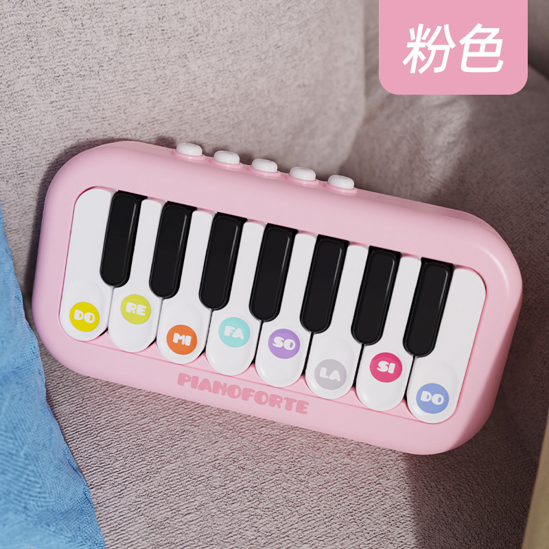 Piano de poche rose pour enfants, alimenté par piles (boîte de commerce électronique)