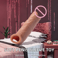 Funda para Pene Reutilizable Ultra Suave e Impermeable OZO con Anillo para el Pene, Juguete Sexual Masculino, Alargador de Pene, Juguete para Parejas