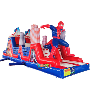 Gran oferta comercial personaje al aire libre Spiderman carrera inflable carrera de obstáculos Casa de rebote carrera de obstáculos inflable para niños - Product Image 1