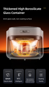 Freidora de Aire Geming <span class=keywords><strong>7L</strong></span> de Gran Venta con Tecnología de Recipiente de Vidrio Transparente, Función de Vapor y Olla Antiadherente - Product Image 5