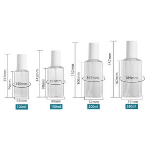 Botella de PET Ámbar Verde de Alta Gama de 100, 150, 200 y 280 ml para Suero para el Cuidado de la Piel, Champú, Loción y Spray, con Tapa Negra Mate o Blanca - Product Image 2
