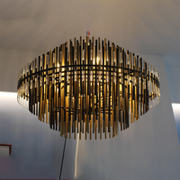 Yihao Vente Directe Laiton Tube En Forme De Branche Lustre pour Chambre Salon et Escalier À La Main Pendentif Lumières