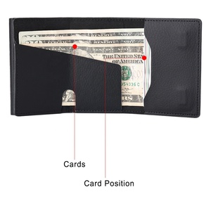 Portefeuille magnétique à trois volets CASEKEY Business Minimalist en cuir PU avec blocage RFID et porte-cartes escamotable - Product Image 3