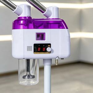 Vaporizador de Pedicura Profesional para Salón, Doble Cabezal, Vapor Frío y Caliente, Dorado, con Ruedas - Product Image 5