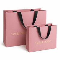 Sac en papier de luxe SHINY 300GSM résistant avec ruban haut de gamme pour emballage de bijoux haut de gamme
