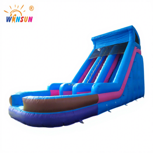 Équipement de terrain de jeux commercial personnalisé WINSUN, toboggan gonflable en PVC bleu pour piscine, château pour jardin public éducatif - Product Image 1