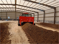 Machine à retourner le compost de type chenillé, alimentée au diesel, 66 kW, pour la fermentation anaérobie des déchets organiques, certifiée CE, pour la production d'engrais organique de haute qualité