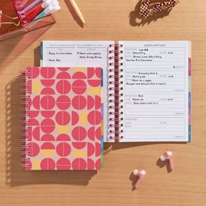 Agenda quotidien personnalisé écologique avec reliure spirale, impression numérique A5, 80 feuilles, logo en feuille d'or - Product Image 1