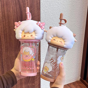 Gobelet en plastique Zuo Mu Pleasant Goat 500 ml réutilisable avec paille pour enfants, cadeau Printemps 2025 - Product Image 5