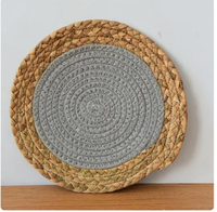 Sets de table en jacinthe d'eau et corde de coton tressés à la main, résistants à la chaleur, style nordique, motif forêt, pour la maison et la décoration de mariage