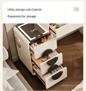 Tocadores de Maquillaje con Altavoz Bluetooth y Espejo Ajustable, Elegante Tocador de Madera para Dormitorio, Muebles de Decoración para el Hogar - Product Image 5