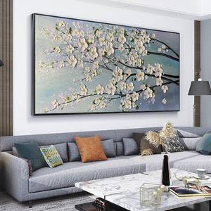 Floral Texture Minimalist Hand painted <b>Framed</b> Wall Arts Large <b>Canvas</b> Oil Painting Indoor home decor gift for housewarming - Product Image 3