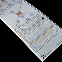 Nouveaux panneaux de plafond et muraux en PVC à transfert d'impression de Chine, ignifuges et imperméables, avec motifs rayés, à carreaux et de feuillage