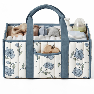 Organizer Portatile per Pannolini, Cesto Pieghevole per Neonati con Divisorio Rimovibile per Essenziali del Neonato - Product Image 1