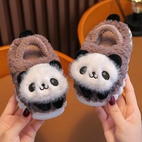 Chaussures antidérapantes chaudes et douces de dessin animé de panda pantoufles à fourrure pour tout-petits chaussures de maison en fourrure pantoufles de panda pour enfants