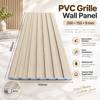 Panneau mural rainuré en PVC de couleur unie pour intérieur, revêtement mural en grille de PVC imperméable pour mur de fond de télévision