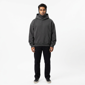 Sweat-shirt à capuche double pour homme, en molleton 100% coton, respirant, séchage rapide, résistant au vent, idéal pour l'hiver et le sport - Product Image 1