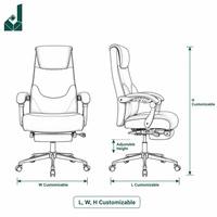 Chaise de bureau ergonomique moderne à dossier haut réglable en cuir, base en acier, repose-pieds, chaise de jeu orthopédique pour le bureau et la maison