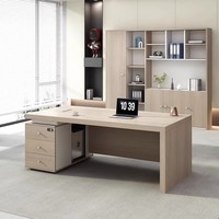 Bureau commercial moderne Poste de travail en bois Bureaux d'employés Bureaux d'ordinateur Armoires de rangement Écologique Durable pour le bureau