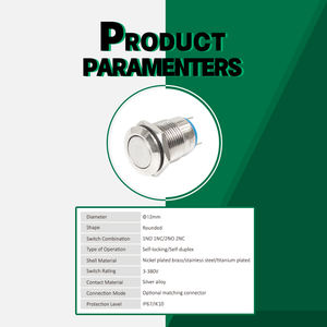 Interruptor de botón pulsador de metal Ip67, encendido y apagado, resistente al agua, antivandalismo, fabricante de fábrica de China - Product Image 4