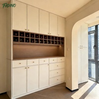 Buffet de salle à manger en bois massif, design moderne, durable, écologique, avec porte en bois, capacité de rangement de 5 pieds, personnalisable