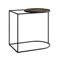 Mode moderne en métal côté table basse avec dessus en marbre naturel pour la maison salon meubles d'hôtel