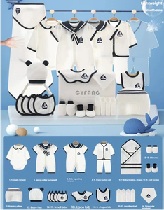 Customizable 100% Cotton All Season Baby Gift Set <strong>Newborn</strong> Layette <strong>Kit</strong> with Nautical Outfit Accessories Wholesale OEM Available - Product Image 1