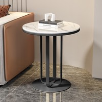 Table basse de salon moderne en métal avec plateau en marbre, meuble de rangement de luxe, assemblage facile, mobilier de maison