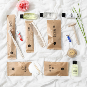 Ensemble d'articles de toilette <span class=keywords><strong>éco</strong></span>logiques jetables pour hôtel, shampoing hydratant, gel douche, kit de brosse à dents en paille de blé, savons d'hôtel - Product Image 5